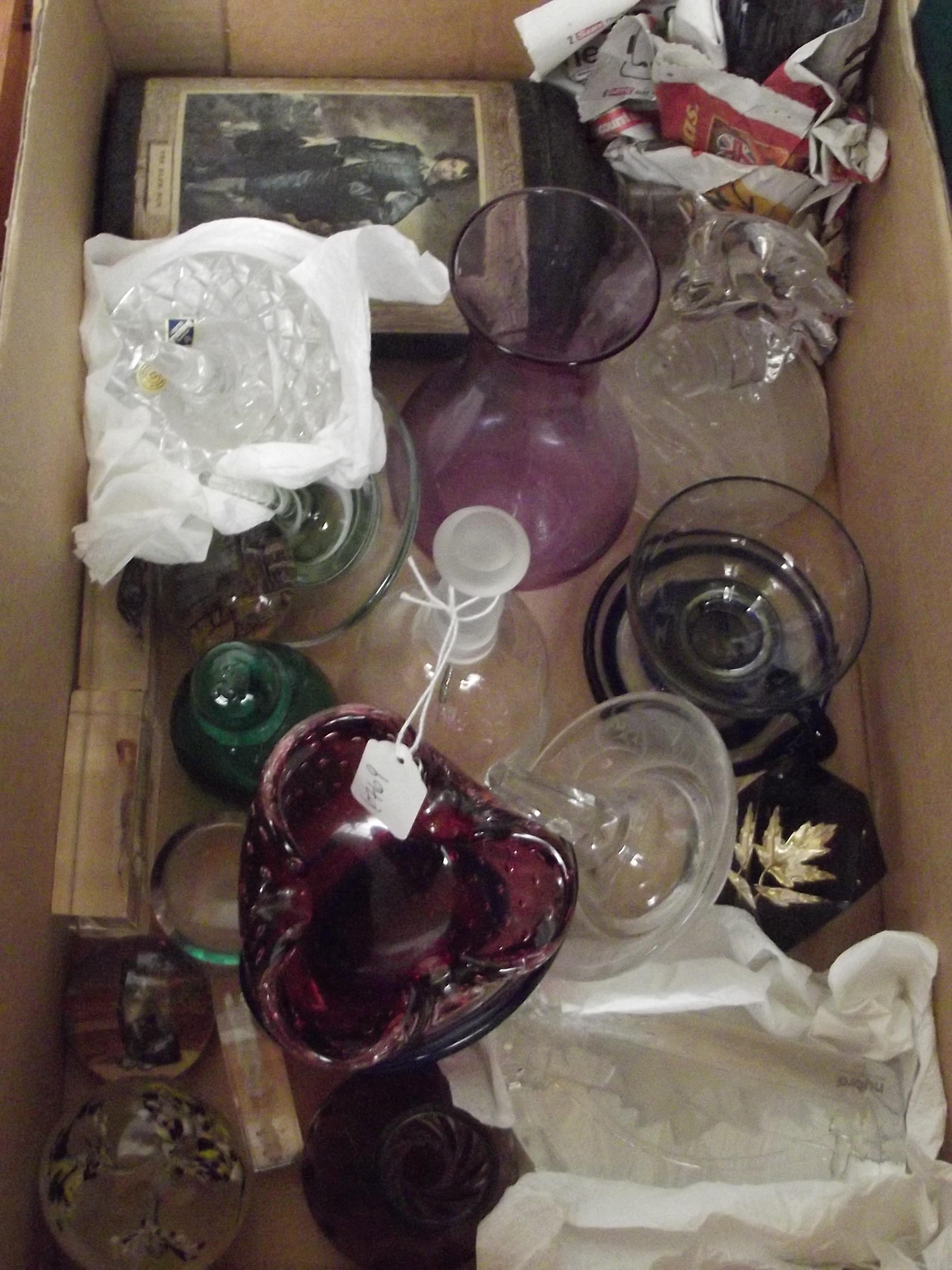 Box of glassware and others