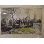 Water colour of Smithills Hall Bolton signed and d