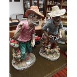 Two large Capodimonte style figures