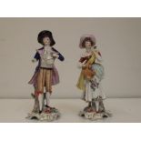 Two ceramic continental figures