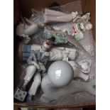 Box of Spanish ceramic figures and others