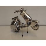 Chrome Vespa scooter