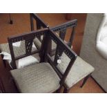 4 Edwardian pierced back chairs