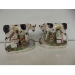 Pair of Victorian Staffordshire figure