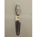 Silver stamped owl book mark