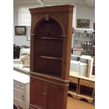 Large pine Gothic style corner unit, well over 6 f