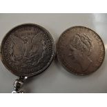 1921 Silver Morgan dollar together with a 1938 sil