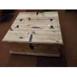 Rustic pine storage coffee table