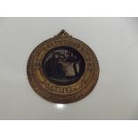 God speed the loom Victorian brass wall plaque