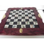 Chinese inlaid chess board with chess pieces