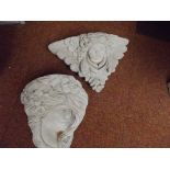 Stoneware garden - cherub and angel wall pockets