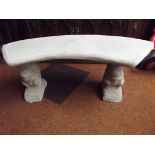 Stoneware garden - garden bench with squirrel stan