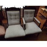 Pair of late Victorian lady's and gent's salon cha