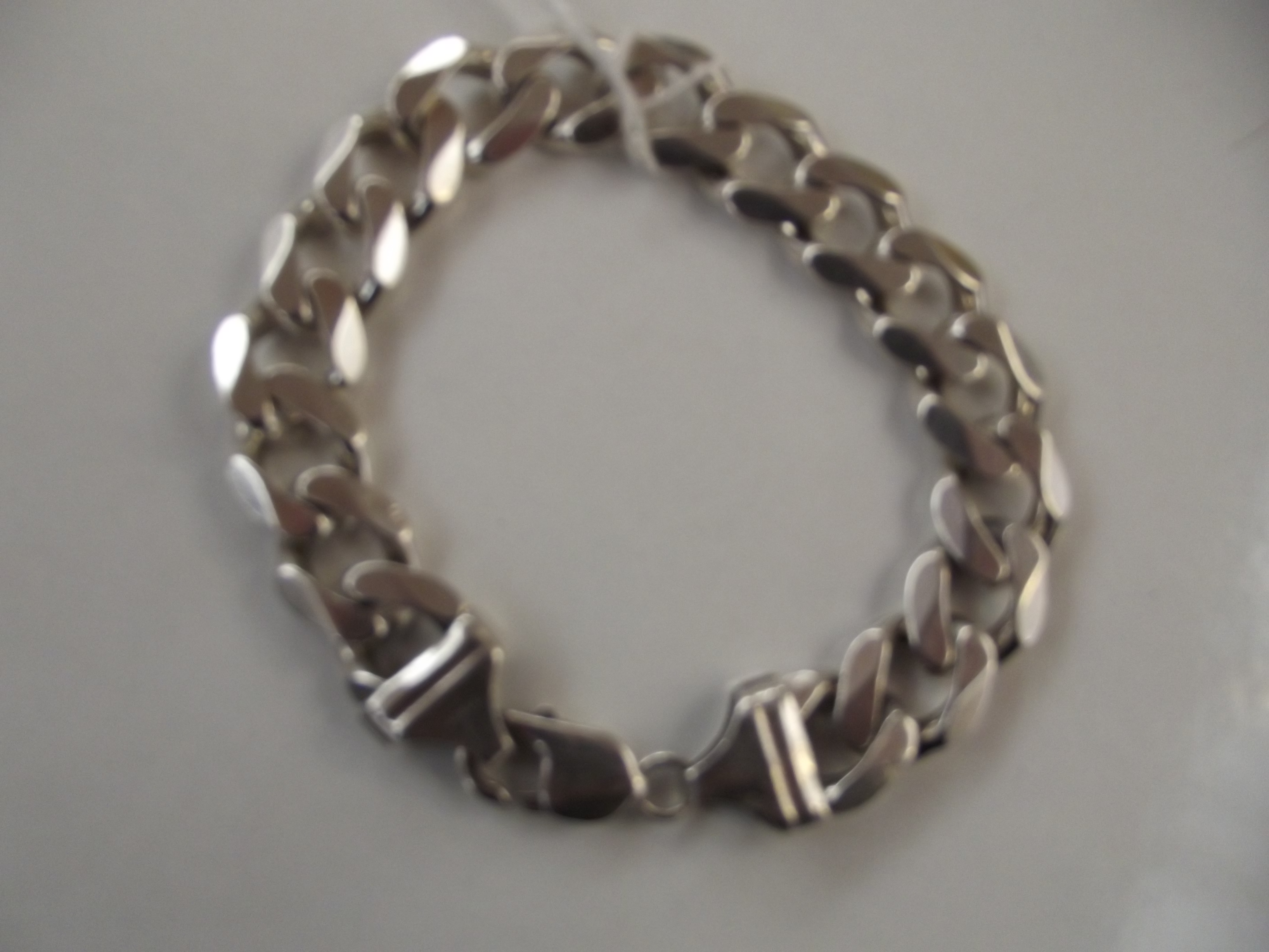 Gents silver curb bracelet 60 grams