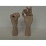 Pair of articulating display hands, maximum height