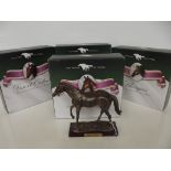 4 resin figures of red rum, boxed