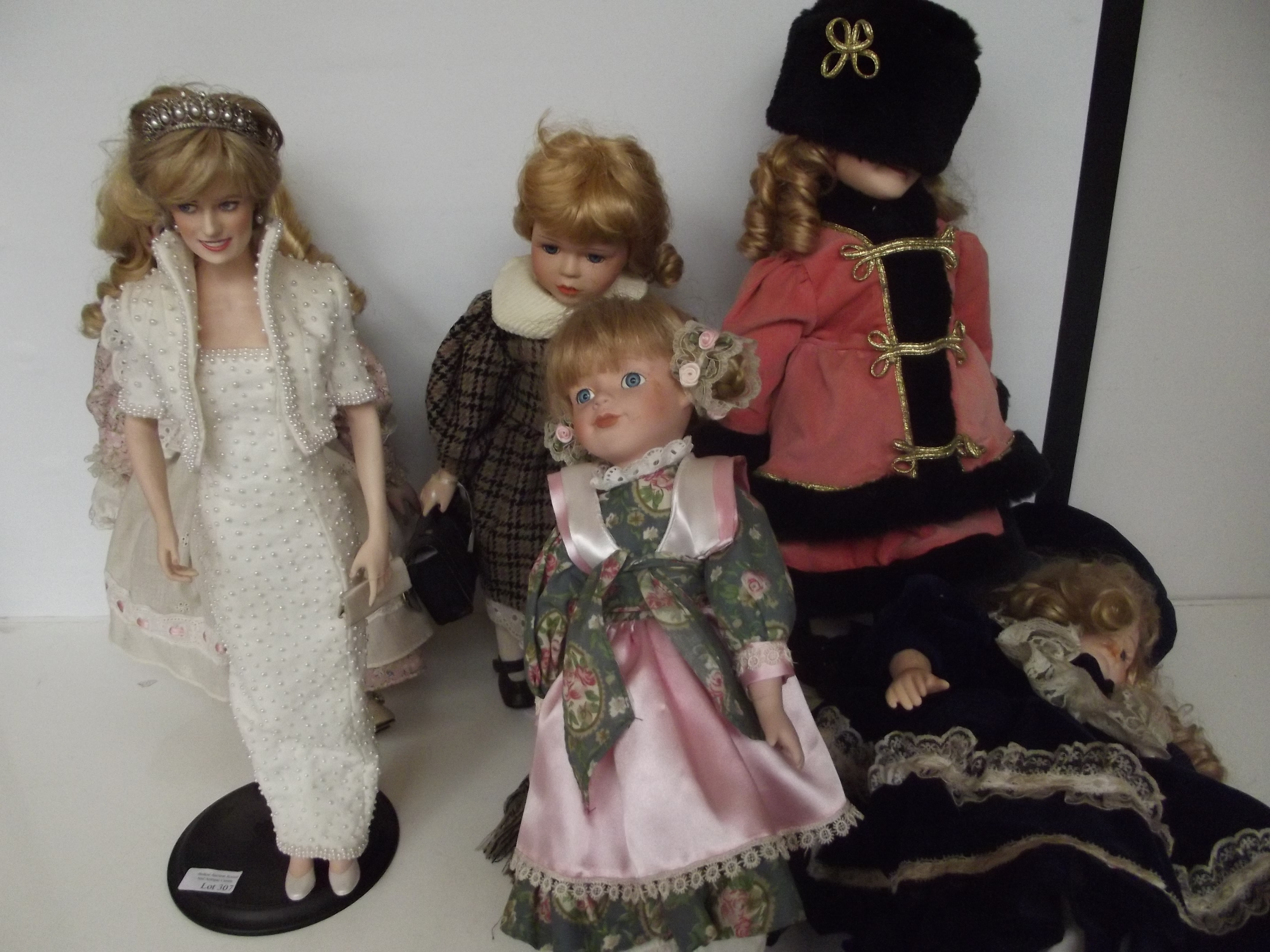 6 Bisque headed dolls