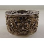 Late Victorian silver trinket/ pill box, circular
