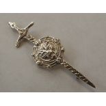 Scottish silver kilt pin, Edinburgh, Thomas Kerr E