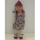 Vintage Chad Valley cloth doll, height 36cm