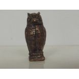 Brass vesta case in the form of owl