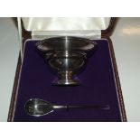 Cased Christening set in silver plate