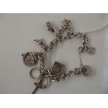 Silver charm bracelet