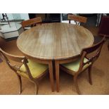 Extending dining table and 4 chairs