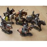 Eight Del Prado figures on horseback
