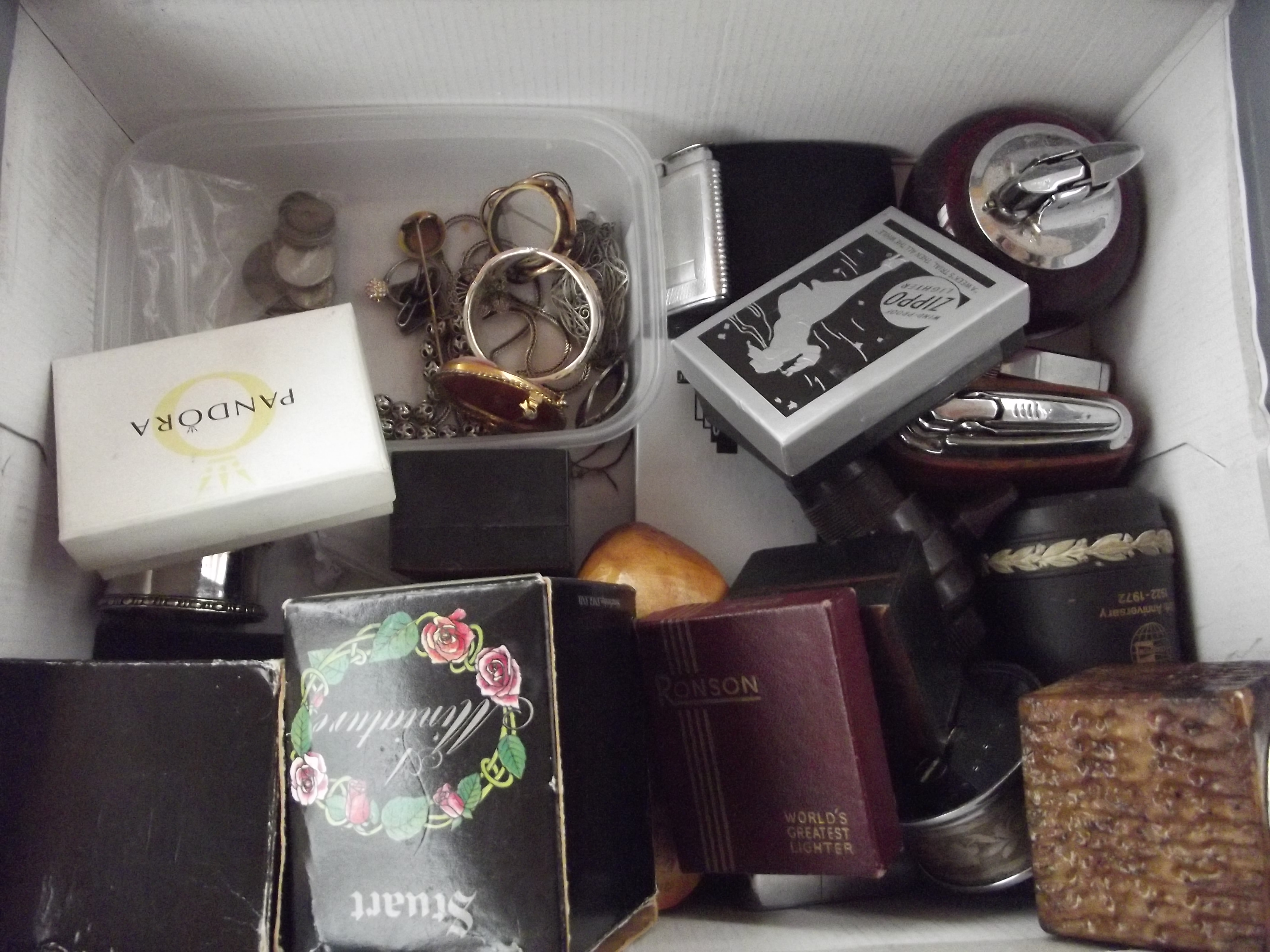 Collection of cigarette lighters, costume jeweller