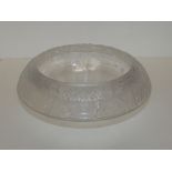 Lalique style frosted glass fruit bowl, diameter