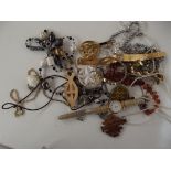 Large collection of costume jewellery and watches