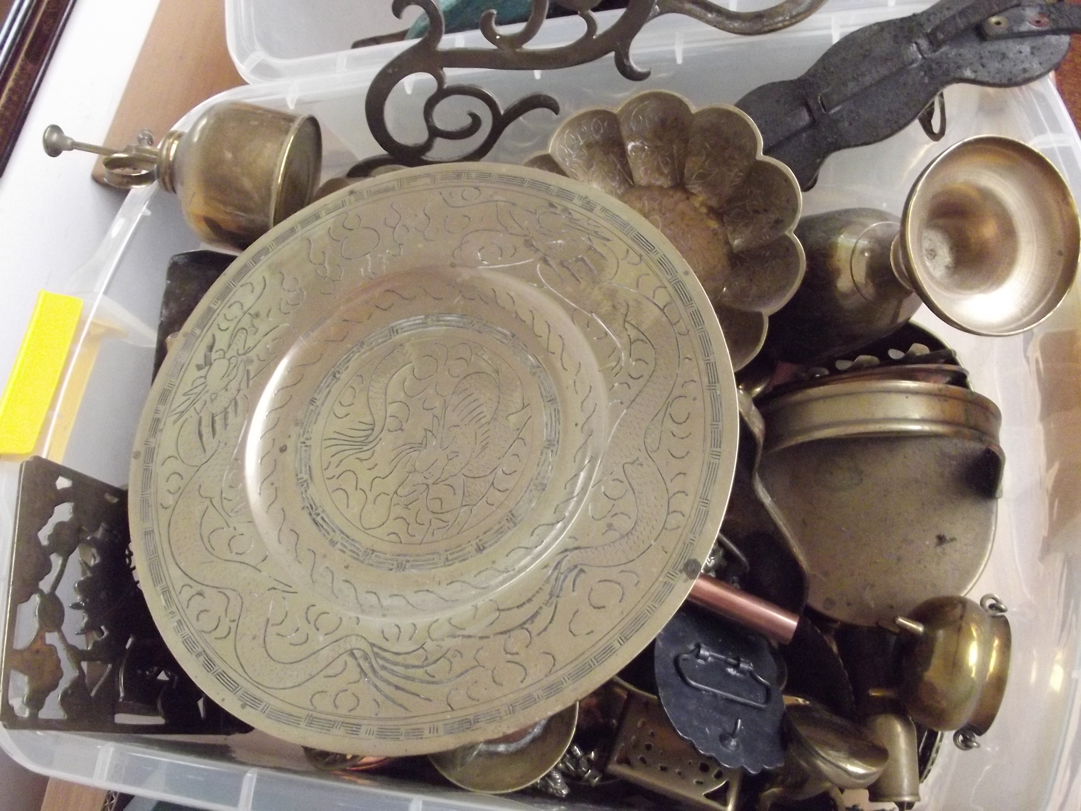 Large collection of brass, copper and other metal