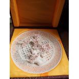 Japanese lattice work plate with Cherry decoration