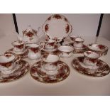 Royal Albert Old Country Rose tea set, with fruit