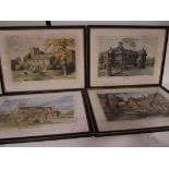 Set of four framed watercolours depicting Deane Ch