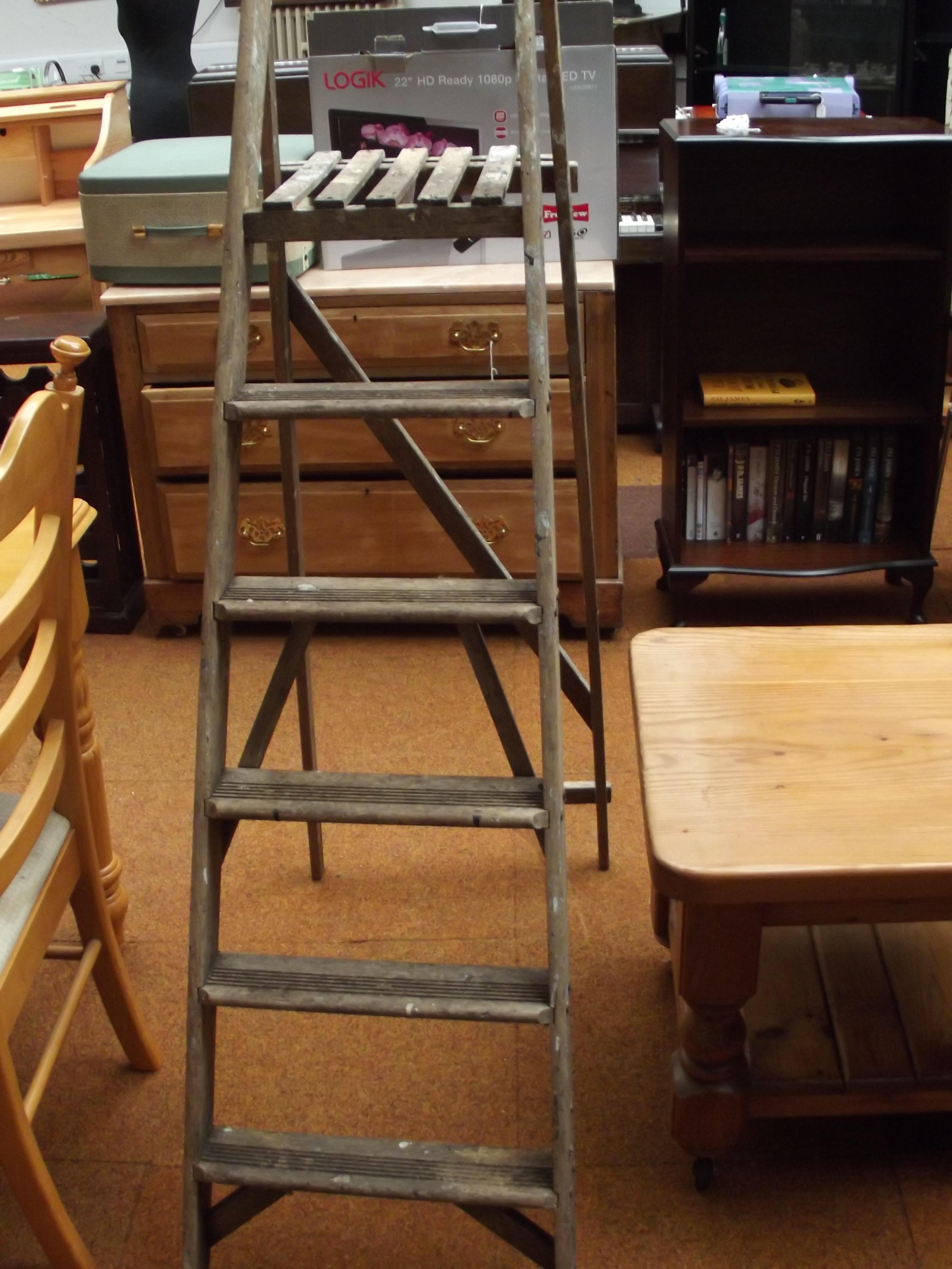 Vintage wooden step ladders