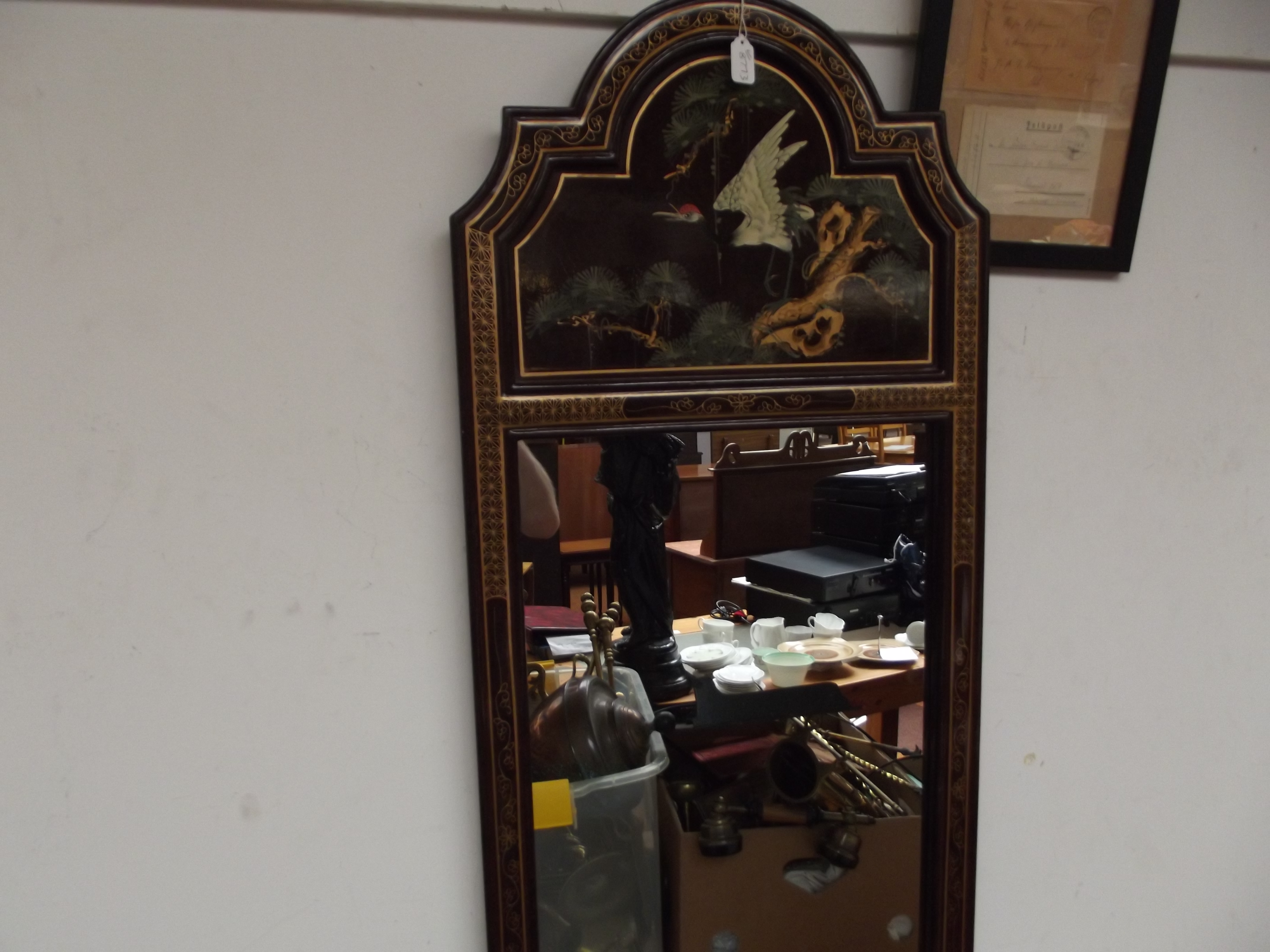 Oriental style hall mirror