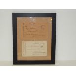 Framed German letters from the field