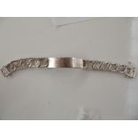 Heavy silver gents identity bracelet, vacant carto