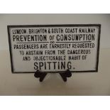 Cast iron 'No Spitting' sign