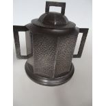 Art deco pewter lidded jar