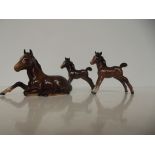 3x Beswick ponies