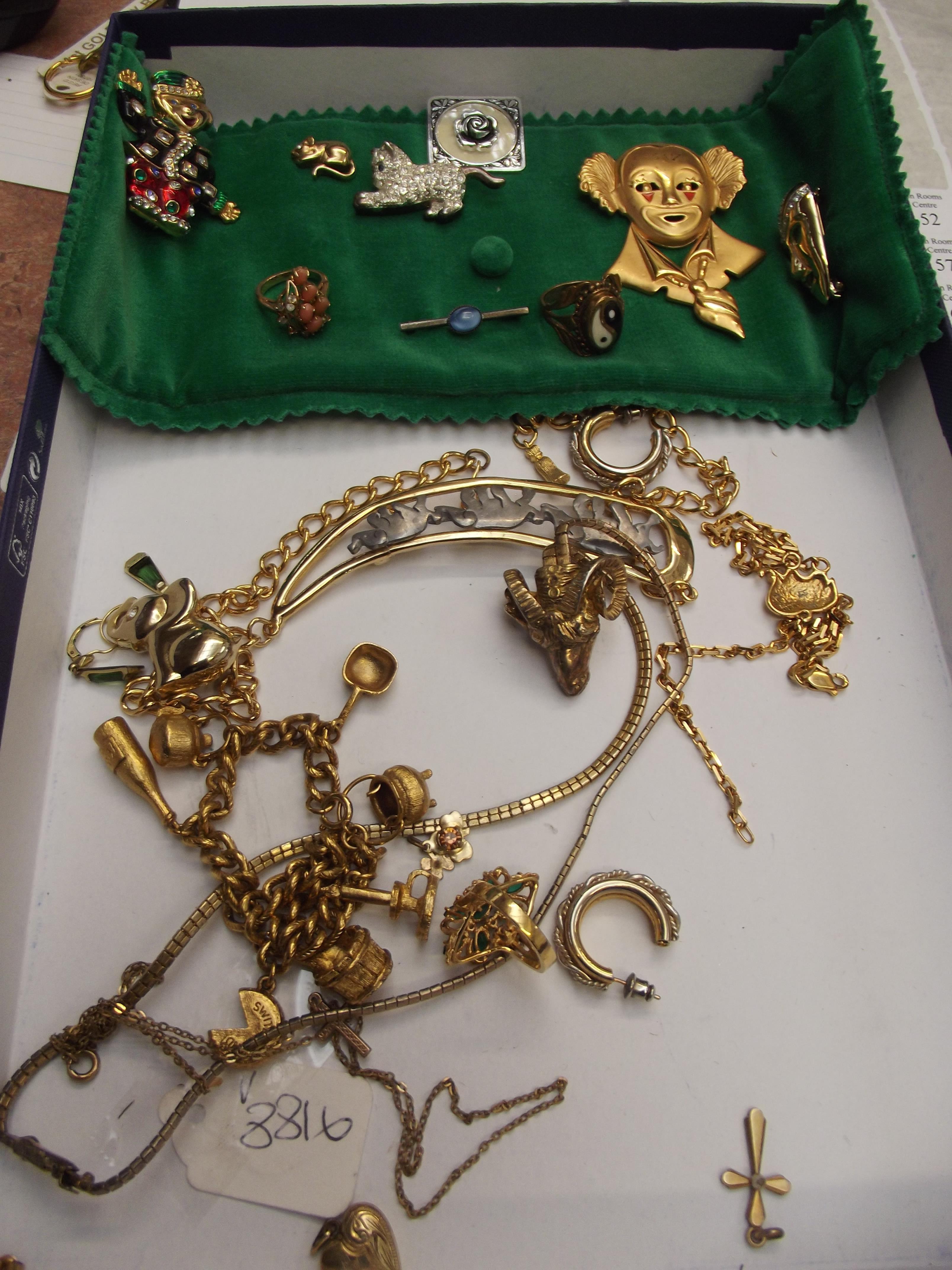 Collection of gold plated costume jewellery