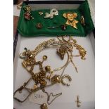 Collection of gold plated costume jewellery