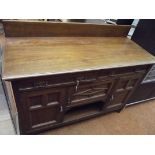 Oak three drawer sideboard