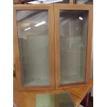 Pair of contemporary wall mounting display cabinet