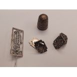 Pair of Norwegian cuff links, McIntosh brooch and