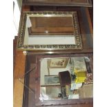 Gilt framed mirror together with pine framed mirro