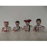 Lorna Bailey set of four Beatles busts, height of